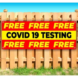 Virus Testing Banner 13 oz | Non-Fabric | Heavy-Duty Vinyl Single-Sided With Metal Grommets |Pandemic, Testing, Virus