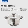 Daniks Modern 10-Piece Stainless Steel Cookware Set with Glass Lids,