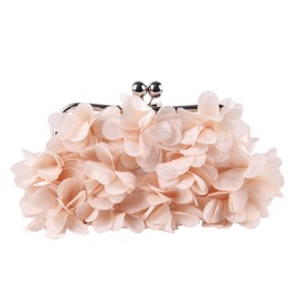 SUKUTU Women's Evening Clutch Flowers Evening Handbag Women's Wedding Party Chain Shoulder Bag Purse, champagne, Elegant