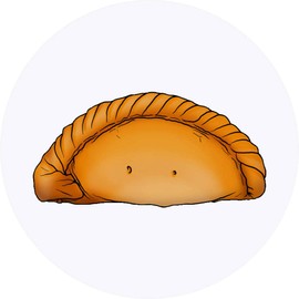 24 x 40mm Round 'Cornish Pasty' Stickers (SK00042973)