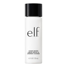 e.l.f. Clean Queen Liquid Brush & Sponge Cleaner, Foaming Gel Makeup Brush Cleanser, Gentle Formula, Suitable for Sensitive Skin, Easy-To-Use, Vegan & Cruelty-Free