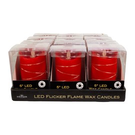 Kurt S. Adler Battery-Operated Flicker Flame Red Fairy Lights Candles, 5-Inches
