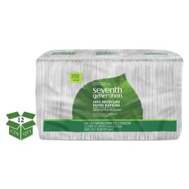 Seventh Generation 13713CT 1-Ply 100 Percent Recycled Napkins - Wht (12/CT) New
