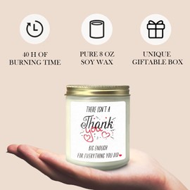 Thank You Gifts Appreciation Gifts for Women Friends Teacher Nurse Doctor Coworkers Employees Staff Hostess, Small Thank You Gifts,There Isn't a Thank You Big Enough Cedar Candle Scented Candles