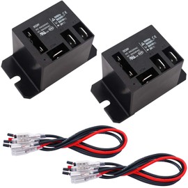 Tnisesm 2PCS Power Relay DC24V Coil, 30A SPDT(1NO 1NC) with Flange Mounting and 10 Quick Connect Terminals Wires Mini Relay NT90-DC24V-10X