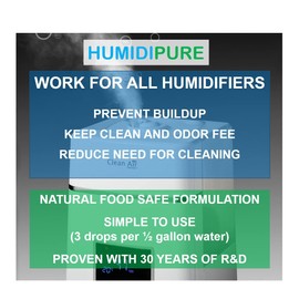 HUMIDIPURE (2 pack) Natural Food Grade Concentrate. 200 day+ Humidifier Treatment Additive*. Prevent Slimy, Crusty and Rusty Buildup. Keep Water Clean and Odor Free