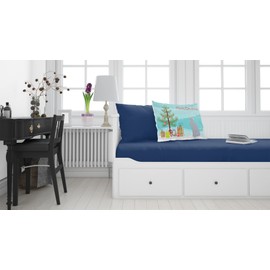 Caroline's Treasures CK4788PILLOWCASE Russian Blue Cat Merry Christmas Fabric Standard Pillowcase Lightweight Super Soft Easy Care Decorative Artwork Pillowcase, Standard