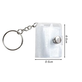 Hazrcvr Mini Photo Album 4 Pieces Pockets Photo Album 2 Inch Key Ring Photo Album Scrapbook Key Ring Small Keyring with 24 Pockets Photo Album Card Holder