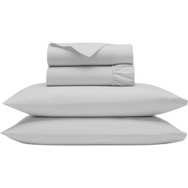 Bluemoon Homes 100% Egyptian Cotton Sheets Cal King Size Sheets Set, 4 Piece Bedding Sheets & Pillowcases Set, Luxury Deep Pocket California King Sheets, Cool Durable Light Grey Sheets