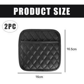 Car Seat Gap Filler, Car Seat Gap Filler, Storage Box for Car Seats, Car Seat Organiser, Leather, Velcro Gap Filler for Storing Mobile Phones, Keys, Glasses, Black, Pack of 2