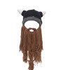 WUODHTW Men's Head Barbarian Vagabond Beanie Long Beard Viking Knit