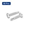 sourcing map #12-1" Self Drilling Screws, 60pcs 410 Stainless Steel