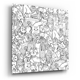 Epic Art 'Coloring Book Cats' by Epic Portfolio, Acrylic Glass Wall Art, 24"x24"