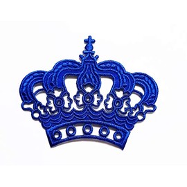 Blue Crown King Queen Cartoon Kids Patch Craft Embroidered Patches for Bags Jacket Iron on Clothes Jeans Kids Appliques Badge
