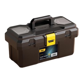 Deli Tool Box, Portable Tool Box with Removable Tray and Dual Lock Secured, Plastic Toolbox for Storage of Tools and Crafts, Tool Storage Box for Home, Workbench and Garage (13.77 * 7.08 * 6.69 inch)