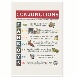 Conjunctions English Classroom Poster - English Grammar Poster - ESL EFL Poster Classroom Poster - 12 x 18 Inch - Classroom Decor - Classroom Must Haves - Back To School Decor - CPS0669