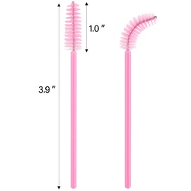 1000 Disposable Mascara Wands Eyelash Brushes Spoolies for Eyebrow Eye Lash Extension Pink