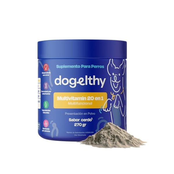 Dogelthy Multivitamin 20 en 1. Suplemento para Perros con con