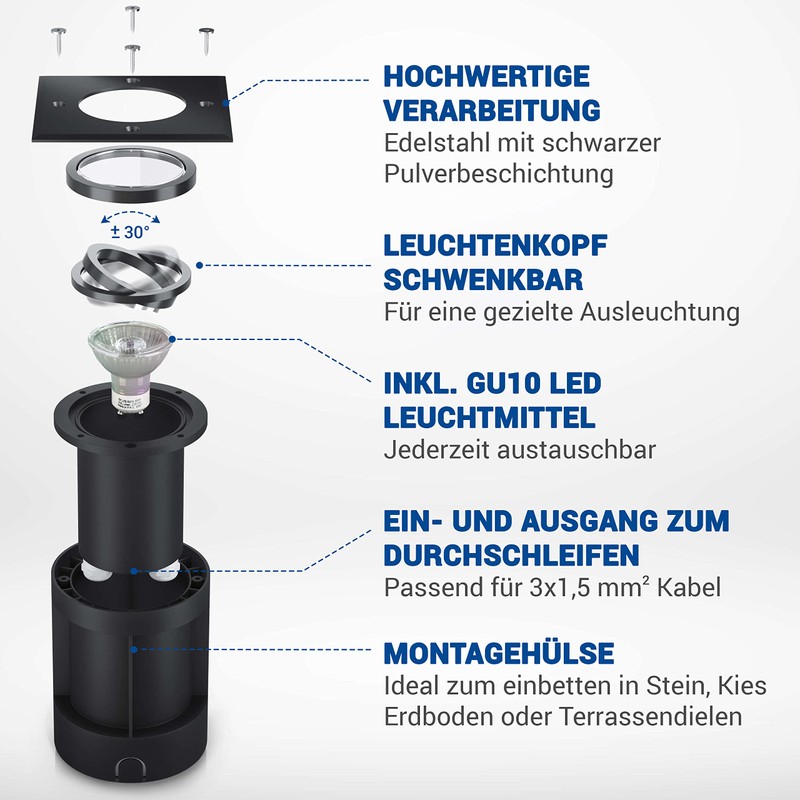 lambado® LED Floor Spotlight for Outdoor Use with RGB Colour