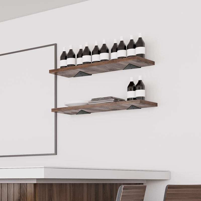 Pack of 4 Floating Shelf Brackets, Invisible Triangle Wall Brackets,