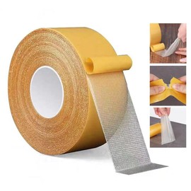 Itisyou Double-Sided Mesh Fiber Tape, Cushion Floor, Double-Sided Tape, Strong, Removable, Cushion Floor Tape, High Viscosity Mesh Fiber Tape, High Toughness, Freely Cut, 16.6 x 16.4 ft (40 mm x 5 m)