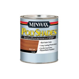 Minwax 61420444 PolyShades - Stain & Polyurethane in 1 Step, quart, Pecan, Gloss