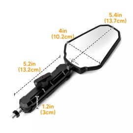 CB Motorcycle Mirrors 6" Long Arm w/ 10mm 8mm Screws 7/8" Mount ATV Pair Set NEW