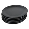 Ebros Gift Contemporary Ridged Silk Black Melamine Series Dinnerware Serveware