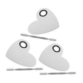 FRCOLOR 3 Sets Manicure Platter Nail Art Color Dish Makeup Tool Manicure Nails Color Plate Acrylic Painting Palette for Makeup Art Paint Silver Stainless Steel