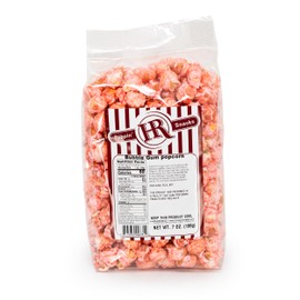 Bubble Gum Popcorn | 7 oz | Made in Small Batches | Party Popcorn | Bubble Gum Flavored Popcorn | Pink Popcorn | Popped Popcorn | Ready to Eat | HR Poppin' Snacks