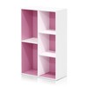 Furinno 5-Cube Reversible Open Shelf, White/Pink 11069WH/PI