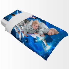 Hsewudwsd Football Star Character Microfibre 135 x 200 cm Duvet Cover with Zip and 80 x 80 cm Pillowcase Bedding Set