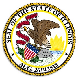 Kiwi Gifts Illinois State Seal Emblem - 25 Pack Circle Stickers 3 Inch - USA America