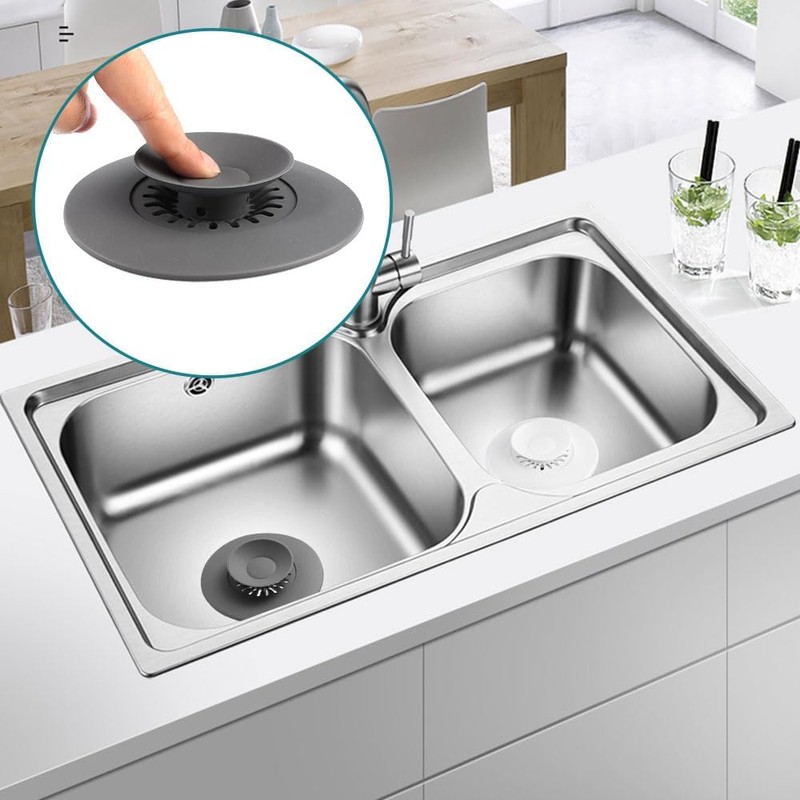 Zykra 2 Tapones de desagüe universales de Silicona, 11,5 cm