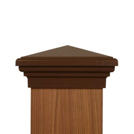 6x6 Post Cap 5.5"x5.5" Most Common Brown New England Pyramid Style Square Top for Outdoor Fences, Mailboxes and Decks, by Atlanta Post Caps…