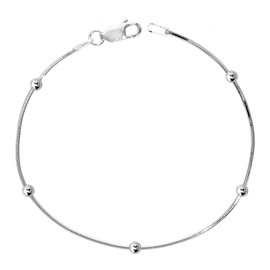 Savlano 925 Sterling Silver 9, 10 Inches Chain Anklet for Women Comes With a Gift Box