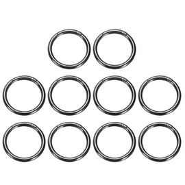 sourcing map 10pcs Spring O Ring Clip, Metal Spring Clasp Key Ring, 48mm / 1 7/8-inch Round Keychain Snap Buckle Accessories for Purse Shoulder Bag Lanyard Leather DIY Crafts, Gunmetal