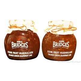Mrs. Bridges of Scotland, Set of 2 Jars, Four Fruit Gourmet Marmalade, Imported from Scotland, 12 Oz Each