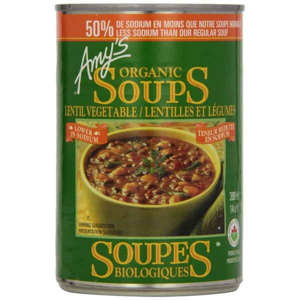 Amy'S Kitchen Organic Light In Sodium Lentil Vegetable Soup, 398 ml
