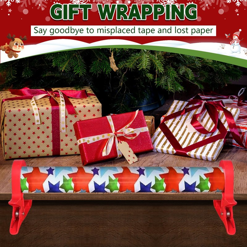 Wrapping Paper Cutter, Tabletop Gift Wrapping Tool Clamp Solution Integrated