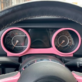 Barong forJeep Wrangler JL JLU 2018-2023 for Jeep Gladiator JT 2020-2023 Accessories Dashboard Cluster Panel Gauges Trim Ring Cover (Pink