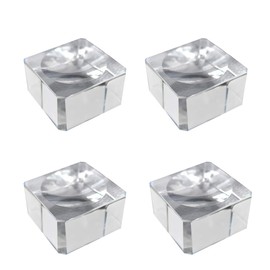 Saijer Crystal Stand, Set of 4 Clear Square with Concave Stand, Crystal Stand for Crystal Clear Balls (2.5 cm)