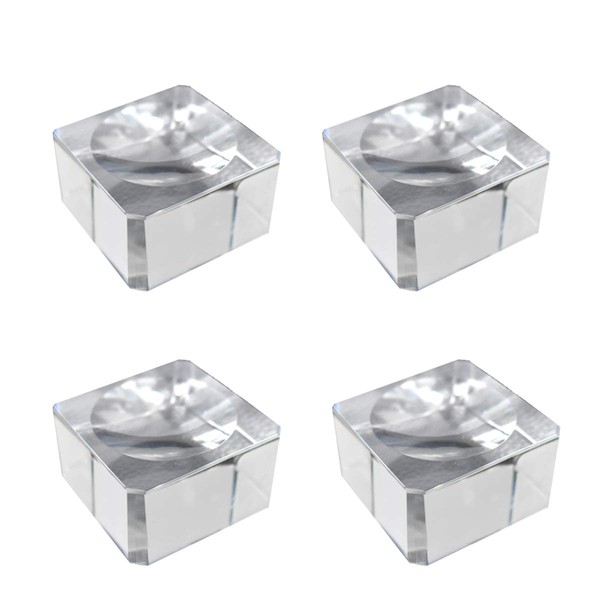 Saijer Crystal Stand, Set of 4 Clear Square with Concave