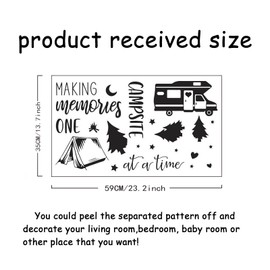 SUPERDANT Camping Theme Car Stickers Tent Campfire Forest Wall Art Removable PVC Wall Sticker Window Stickers for Camping Trip Camp Lover Car Window Decoration