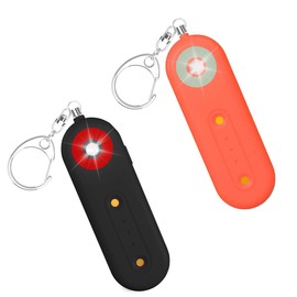 ROTOPATA Personal Safety Alarm Keychain for Women, Rechargeable 130DB Loud Emergency Self Defense Key Chain Siren with LED Strobe Light for Elderly Traveling College Essentials (Black & Orange)