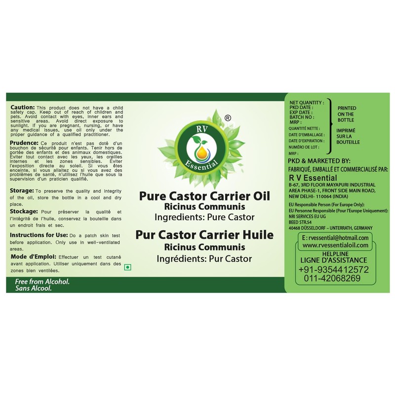 R V Essential R V Essential Pure Castor Carrier Oil