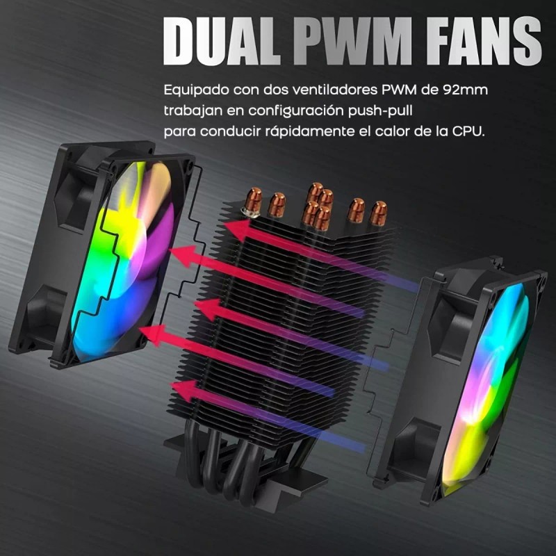 Sdlogal Radiador Pc Ventilador 6 Tubos
