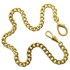 Pocket Watch Chain Albert Chain Gold Pocket Chain for Men Lobster Clasp Swivel Clasp FC04A