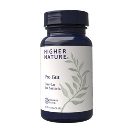 Higher Nature - Pro Gut - High Strength Probiotic - Multi-Strain Probiotic for Digestive System - Everyday Live Bacteria - 5 Billion CFUs - Vegan - 30 Capsules