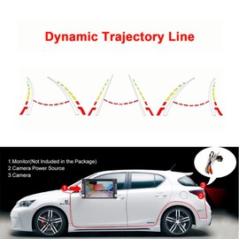 Vlicevrn HD Fisheye Vehicle Car Rear View Camera Dynamic Trajectory Tracks Line Night Vision Backup Parking Camera for Honda Accord / Honda Civic VII VIII MK7 MK8 MK9 / Honda City 4D